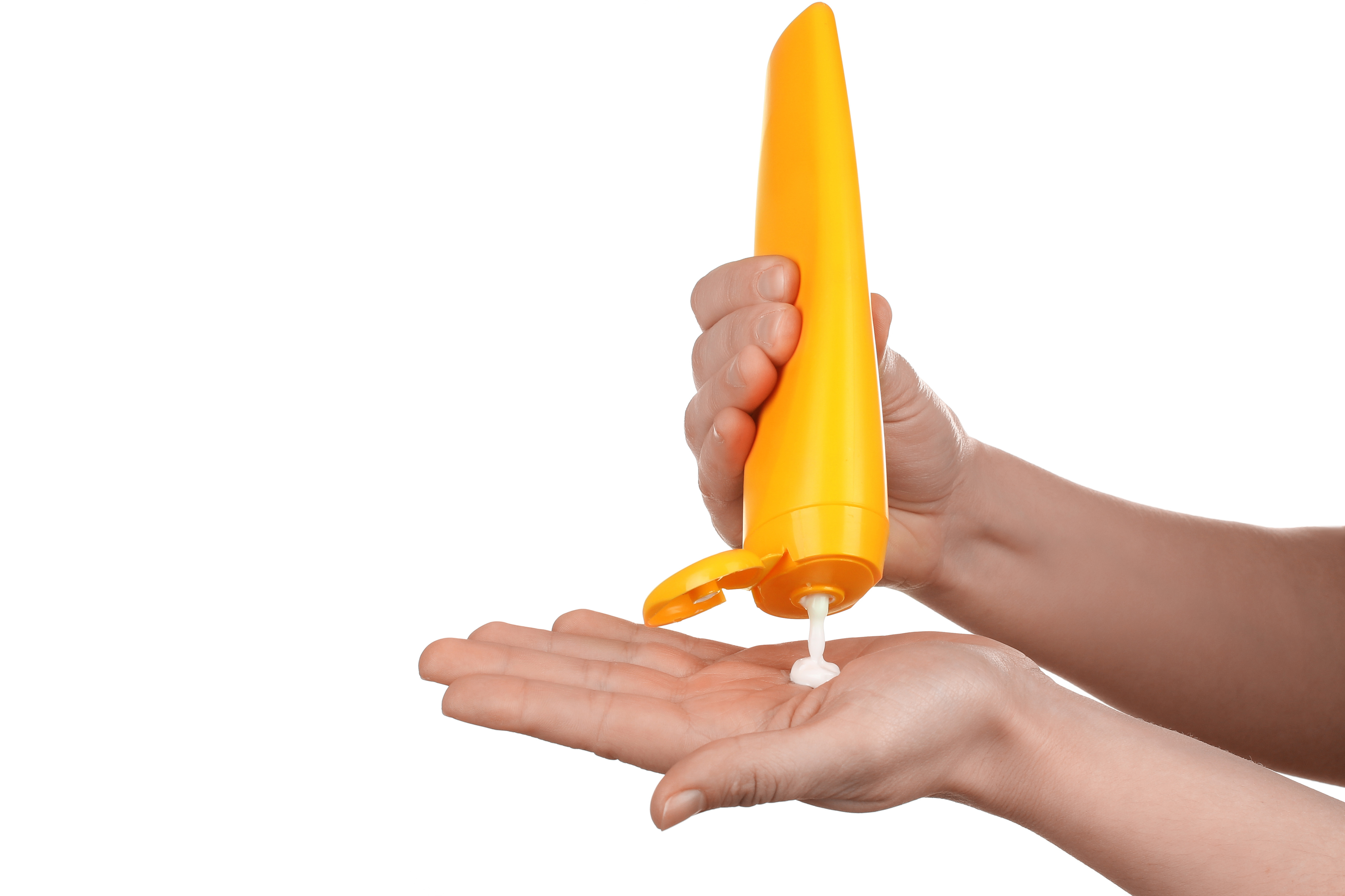 Sunscreen in hand